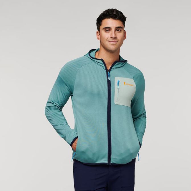 Cotopaxi New Otero Veste à Capuche Entièrement Zippée En Polaire Hommes Bluegrass