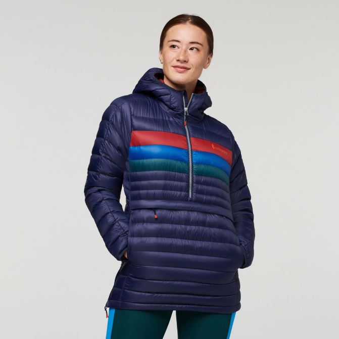 Cotopaxi Rayures Maritimes Fuego Pull à Capuche En Duvet Femme Origin