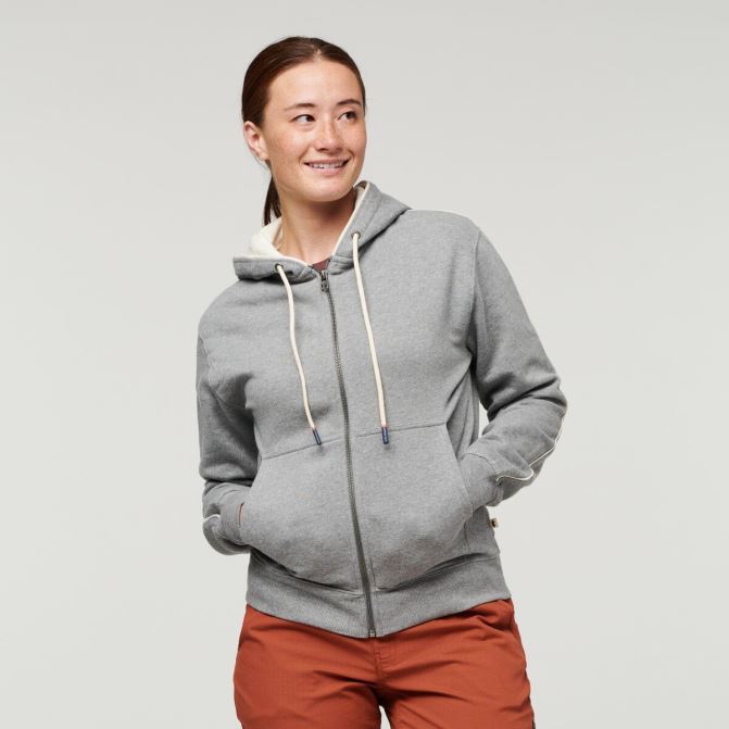 Gris Chiné Cotopaxi Sweat à Capuche Bio Entièrement Zippé Femmes Collections